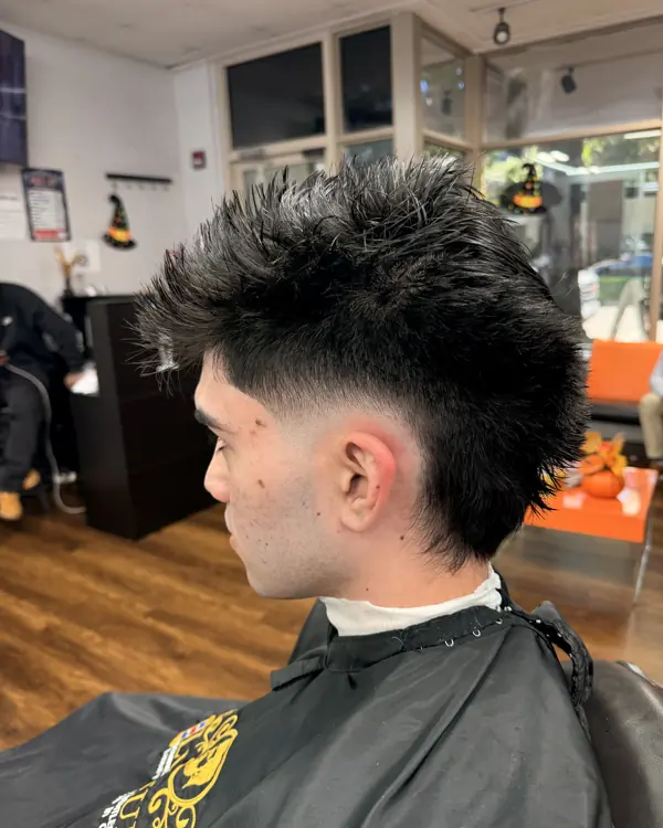 Textured fringe with a burst fade